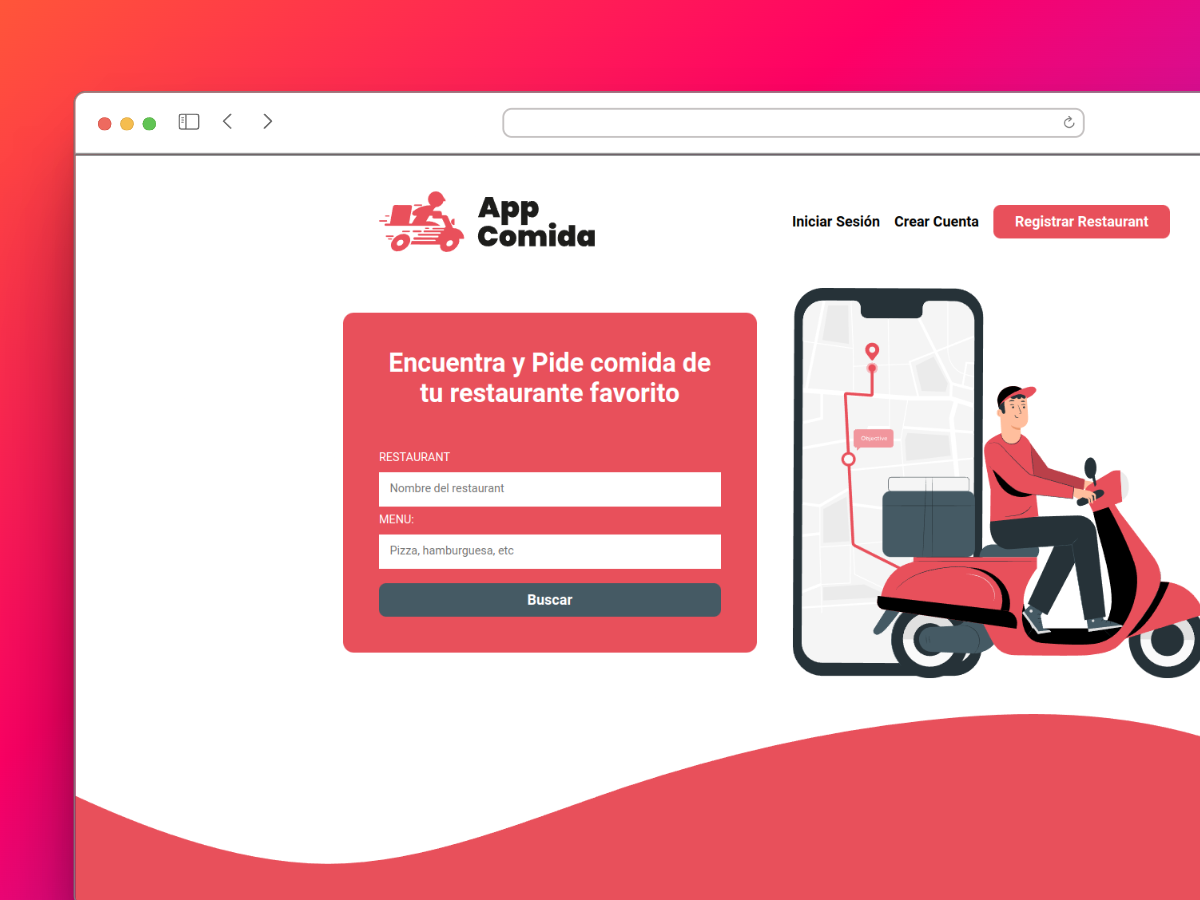 Landing page delivery app image